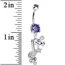 Load image into Gallery viewer, Tanzanite Bling Rock star Music Note Belly Button Ring
