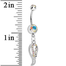 Load image into Gallery viewer, Aurora Gem Angel Wing Dangle Belly Ring
