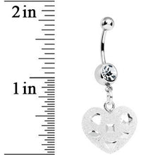 Load image into Gallery viewer, Crystalline Gem Clear Glitter Heart Dangle Belly Ring
