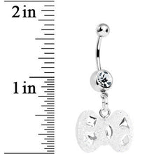 Load image into Gallery viewer, Crystalline Gem Clear Glitter Bow Dangle Belly Ring
