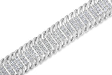 Load image into Gallery viewer, 14K White Gold 5.0 Cttw Round Brilliant Cut Diamond 7" S Wave Serpentine Tennis Bracelet (H-I Color, I1-I2 Clarity)
