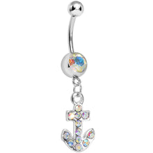 Load image into Gallery viewer, Aurora Gem Sparkle Anchor Belly Ring
