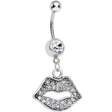 Load image into Gallery viewer, Crystalline Gem Kiss Lips Dangle Belly Ring
