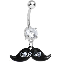 Load image into Gallery viewer, Crystalline Gem Kiss My Mustache Belly Ring
