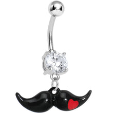 Load image into Gallery viewer, Red Heart Love Mustache Belly Ring
