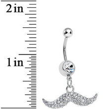 Load image into Gallery viewer, Crystalline Gem Paved Mustache Belly Ring
