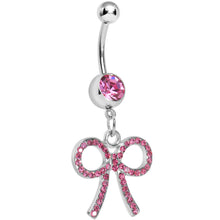 Load image into Gallery viewer, Pink Gem Dazzling Bow Belly Ring
