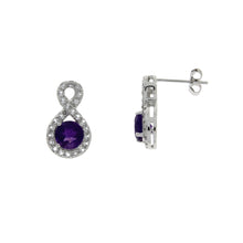 Load image into Gallery viewer, 1.40ct Amethyst White Topaz Earrings Sterling Silver
