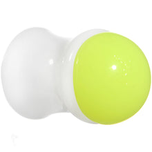 Load image into Gallery viewer, 0G White Neon Yellow Acrylic Saddle Plug
