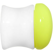 Load image into Gallery viewer, 1/2 White Neon Yellow Acrylic Saddle Plug
