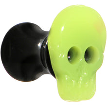 Load image into Gallery viewer, 4G Acrylic Neon Yellow Skull Saddle Plug
