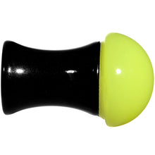 Load image into Gallery viewer, 2G Black Neon Yellow Acrylic Saddle Plug
