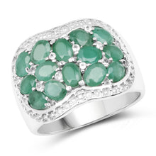 Load image into Gallery viewer, 2.20 Carat Genuine Emerald &amp; White Topaz .925 Sterling Silver Ring
