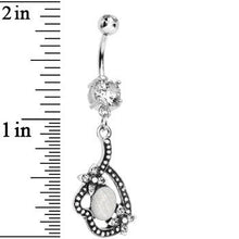 Load image into Gallery viewer, Double Clear Gem Love's Path Dangle Belly Ring

