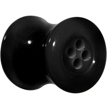 Load image into Gallery viewer, 0G Acrylic Black Button Saddle Plug
