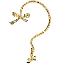 Load image into Gallery viewer, Gold Tone Bowtie Wrap Ear Cuff Stud Earring
