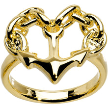 Load image into Gallery viewer, Gold Tone Nautical Anchor Ring - Size 7

