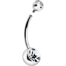 Load image into Gallery viewer, Internally Threaded Clear Double Gem Belly Ring 12mm
