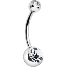 Load image into Gallery viewer, Internally Threaded Clear Double Gem Belly Ring 12mm
