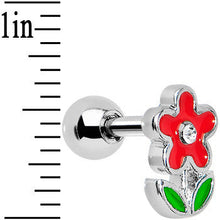 Load image into Gallery viewer, Crystalline Gem Winsome Red Flower Cartilage Earring

