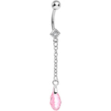 Load image into Gallery viewer, Chic Pink Gem Chain Dangle Belly Ring

