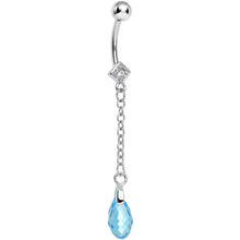 Load image into Gallery viewer, Chic Aqua Gem Chain Dangle Belly Ring
