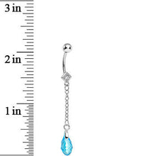 Load image into Gallery viewer, Chic Aqua Gem Chain Dangle Belly Ring

