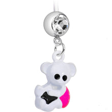 Load image into Gallery viewer, Baby Pink Girl Bear Pregnancy Belly Ring
