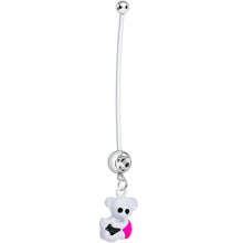 Load image into Gallery viewer, Baby Pink Girl Bear Pregnancy Belly Ring
