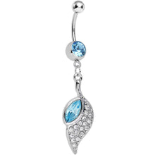 Load image into Gallery viewer, Aqua Gem Pleasant Wing Dangle Belly Ring
