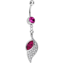 Load image into Gallery viewer, Fuchsia Gem Pleasant Wing Dangle Belly Ring
