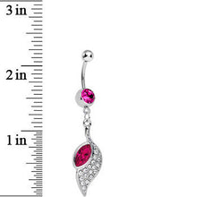 Load image into Gallery viewer, Fuchsia Gem Pleasant Wing Dangle Belly Ring
