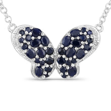 Load image into Gallery viewer, 3.83 Carat Genuine Blue Sapphire and White Zircon .925 Sterling Silver Pendant
