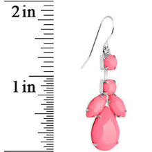 Load image into Gallery viewer, Faux Pink Stone Neon Leaf Vine Dangle Earrings
