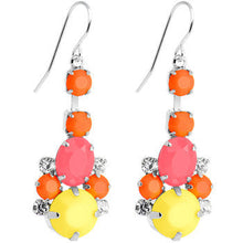Load image into Gallery viewer, Clear Gem Multi Neon Balloons Chandelier Earrings
