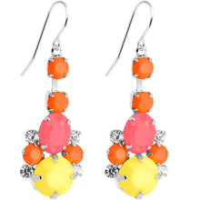 Load image into Gallery viewer, Clear Gem Multi Neon Balloons Chandelier Earrings
