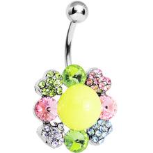 Load image into Gallery viewer, Multi Gem Neon Flower Belly Ring

