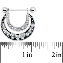 Load image into Gallery viewer, 14G 5/8 Clear Gem Radiant Moonlit Night Nipple Shield Set

