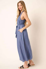 Load image into Gallery viewer, Cross Back Belted V-Neck Tank Maxi Dress For Women – Effortlessly Chic Elegant and Flattering Maxi Dress with Unique Cross Back Detail
