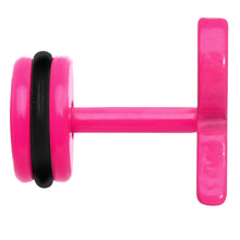 Load image into Gallery viewer, Pink Neon Enamel Snipping Scissors Cheater Plug
