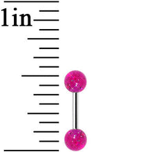 Load image into Gallery viewer, 16G 1/4 Acrylic Magenta Magic Glitter Tragus Cartilage Barbell
