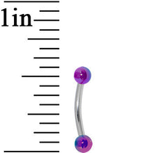 Load image into Gallery viewer, 16G Metallic Acrylic Purple Curved Eyebrow Ring

