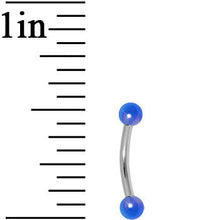 Load image into Gallery viewer, 16G Metallic Acrylic Blue Curved Eyebrow Ring
