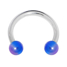 Load image into Gallery viewer, 16G 5/16 Metallic Blue Horseshoe Circular Barbell
