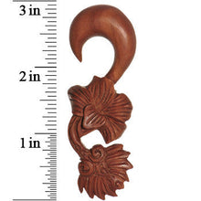 Load image into Gallery viewer, 1/2 Organic Sabo Wood Art Nouveau Flower Hanger Plug Set
