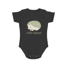 Load image into Gallery viewer, Hedgehog Short Sleeve Baby Bodysuit 'Little Sprout' Organic Cotton Gift for New Parents
