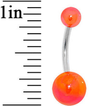 Load image into Gallery viewer, Orange Acrylic Metallic Gradient Belly Ring

