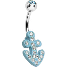 Load image into Gallery viewer, Aqua Gem Aqua Nautical Anchor Glam Belly Ring
