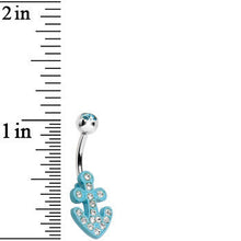 Load image into Gallery viewer, Aqua Gem Aqua Nautical Anchor Glam Belly Ring
