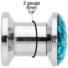 Load image into Gallery viewer, 2G Aqua Blue Ferido End Screw Fit Plug Set
